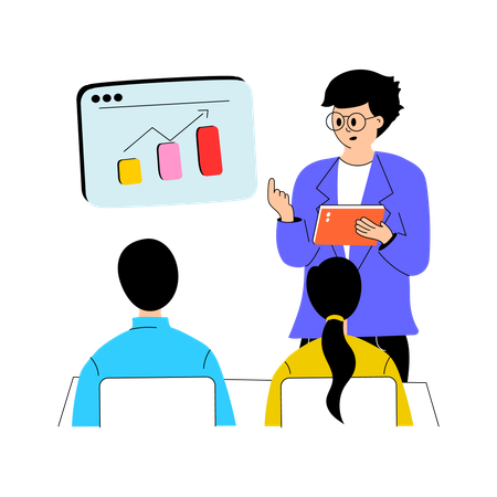 Business Meeting attended by employees  Illustration