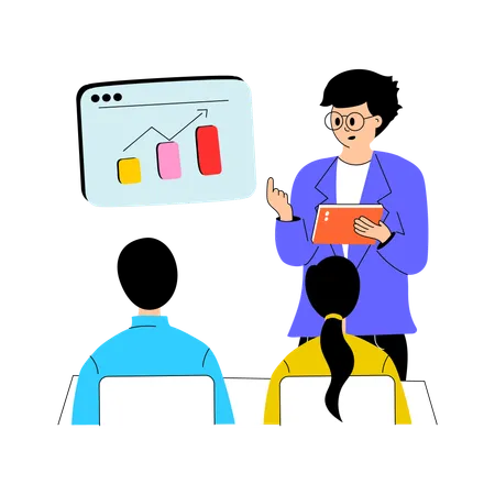 Business Meeting attended by employees  Illustration