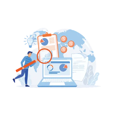 従業員とビジネスマンによるビジネスミーティング  イラスト