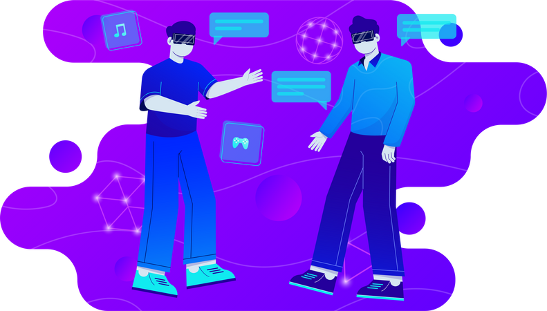 Business meeting in Metaverse  Illustration