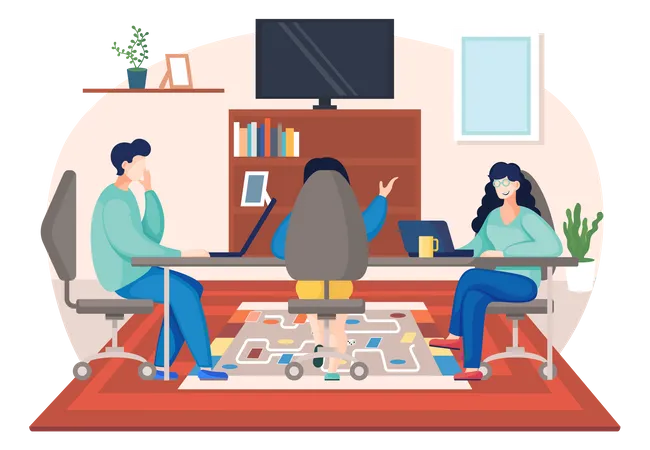 Business meeting in office  Illustration