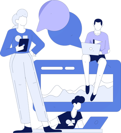 Business meeting is online  Illustration