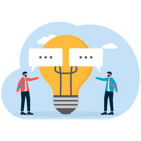 Business members thinking of innovative ideas  Illustration