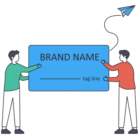 Business men with Business Tagline  Illustration