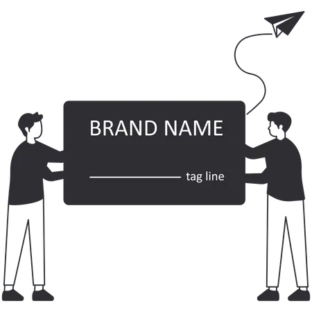Business men with Business Tagline  Illustration