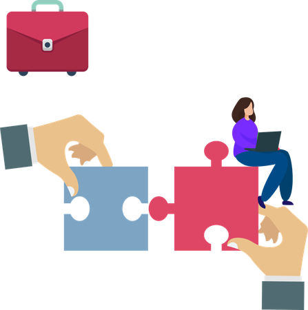 Business merge for better partnership  Illustration