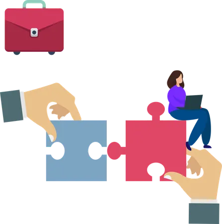 Business merge for better partnership  Illustration