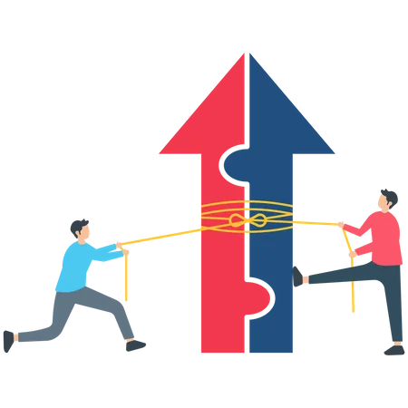 Business merge for better partnership  Illustration