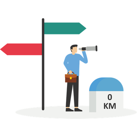 Business milestones road map  Illustration