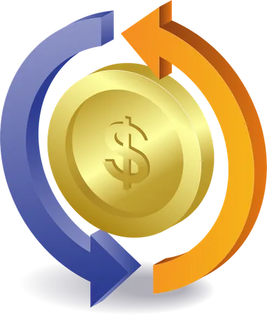 Business money arrow circle rotation  Illustration