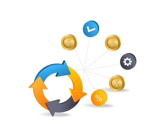 Business money income round  Illustration