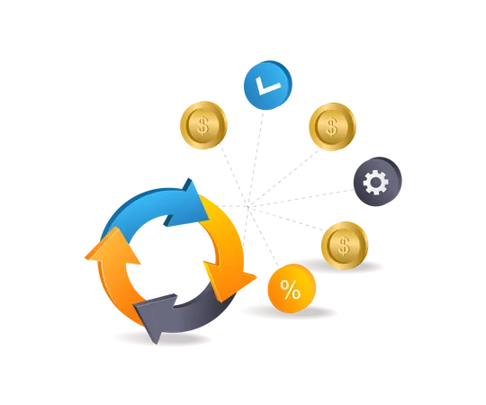 Business money income round  Illustration