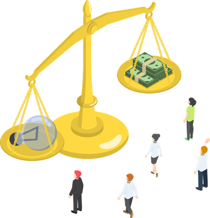 Business money scale  Illustration