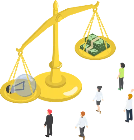Business money scale  Illustration