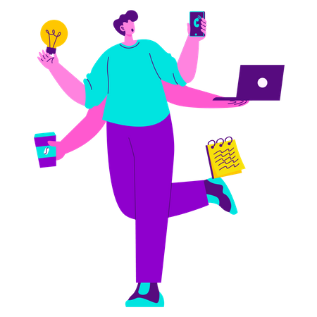 Business Multitasking  Illustration