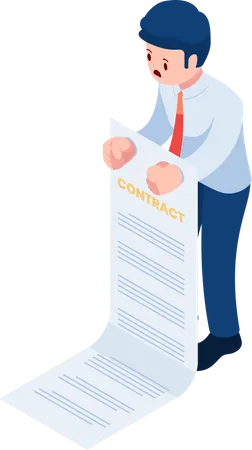 Flat 3 D Isometric Businessman Hands Locked By Contract Document Business Obligations And Unfair Contract Concept Illustration