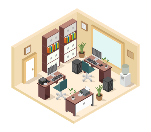 Business office  Illustration