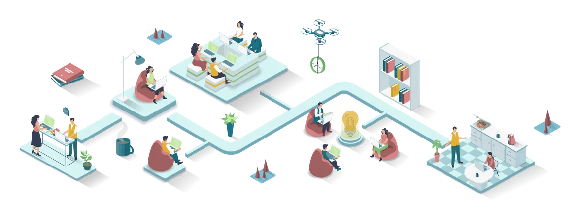 Business Office  Illustration