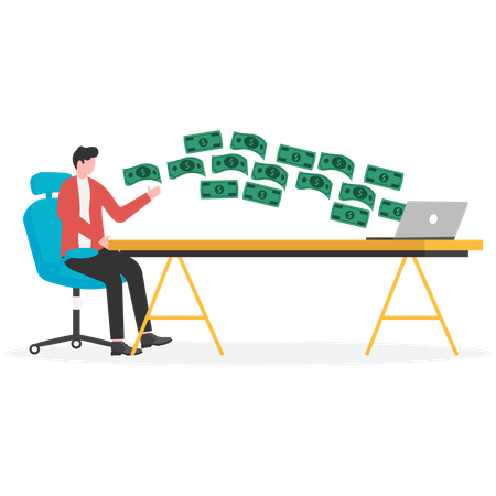 Business online making money  Illustration