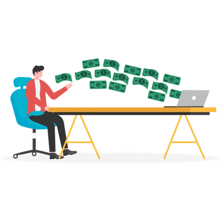 Business online making money  Illustration