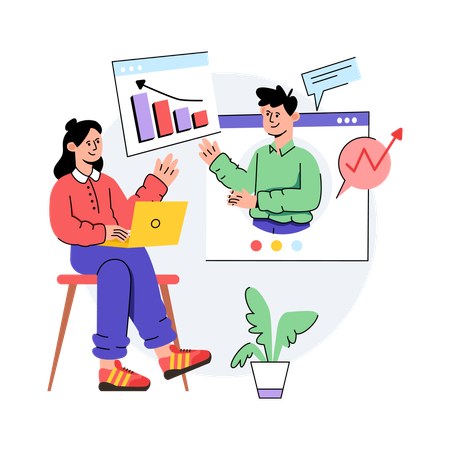 Business Online Meeting  Illustration