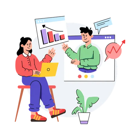 Business Online Meeting  Illustration