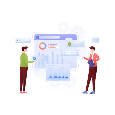 A Scalable Flat Illustration Of Business Operations 일러스트레이션