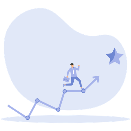 Business opportunity and Entrepreneur reaching for the stars  Illustration