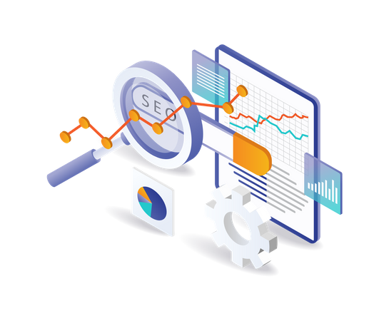 Business optimization SEO management  Illustration