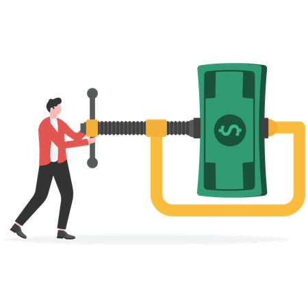 Business or company cut budget or reduce spending due to business crisis  Illustration