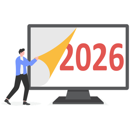 Business outlook and beginning of new year  Illustration