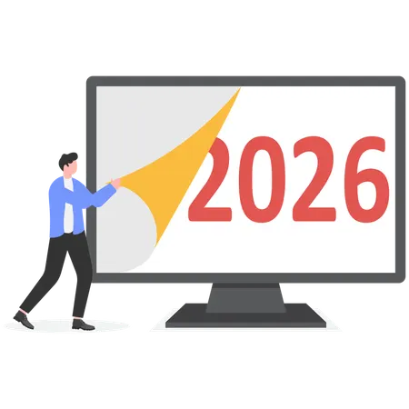 Business outlook and beginning of new year  Illustration