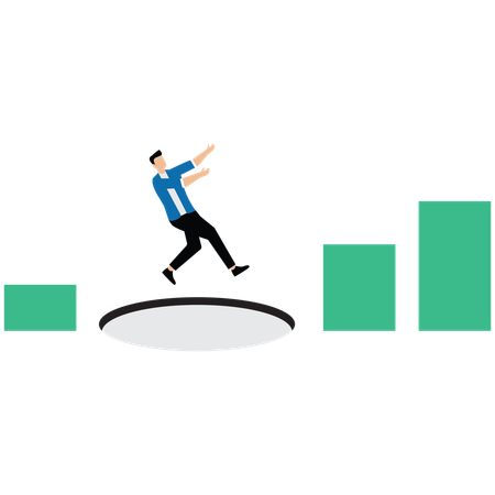 Business overcoming obstacles  Illustration
