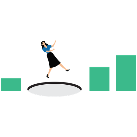 Business overcoming obstacles  Illustration