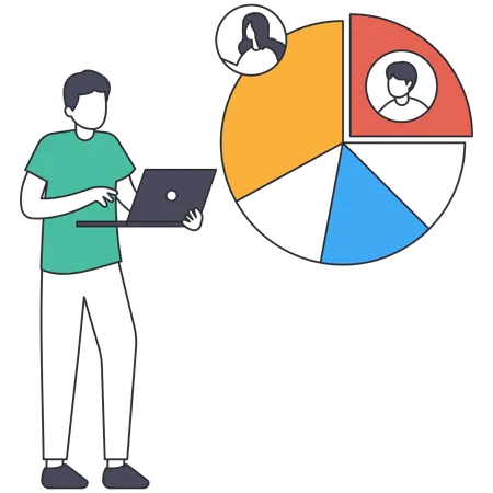 Business owner dividing business shares  Illustration