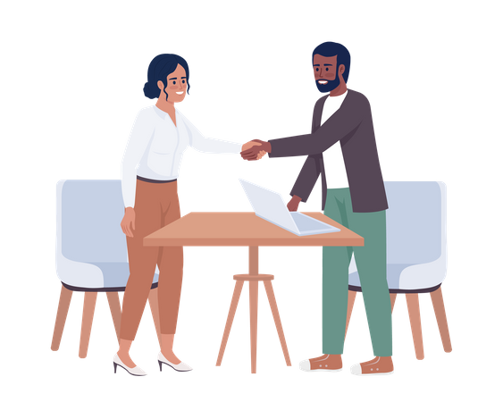 Business owners making partnership agreement  Illustration