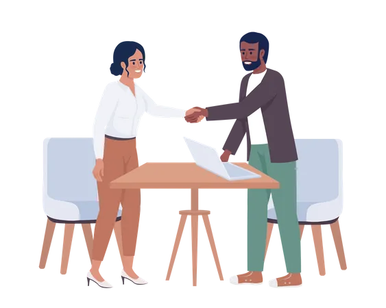 Business owners making partnership agreement  Illustration