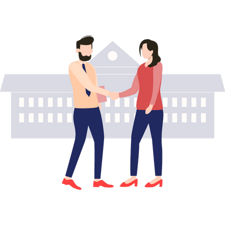 Business partner hand shaking each other  Illustration