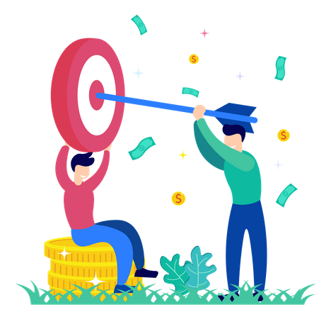 Business partner set target  Illustration