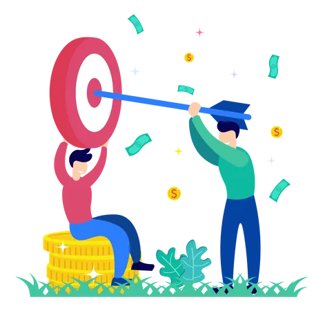 Business partner set target  Illustration