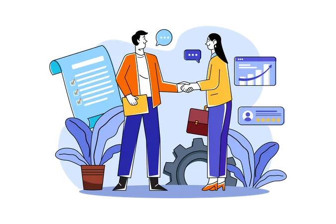 Business partner shacking hand  Illustration