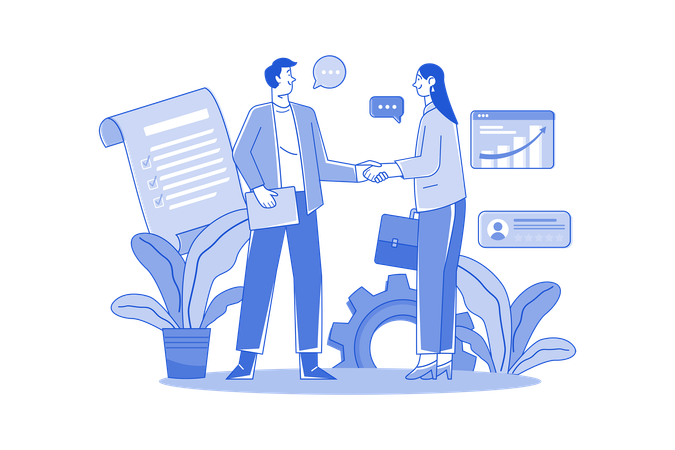 Business partner shacking hand  Illustration