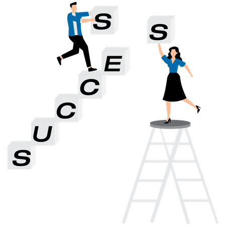 Business partner working together  Illustration