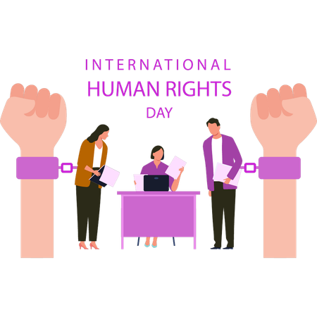 Business partners are celebrating international human rights  Illustration