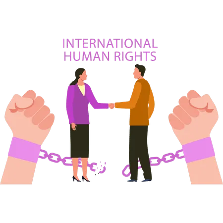 Business partners are celebrating international human rights  Illustration