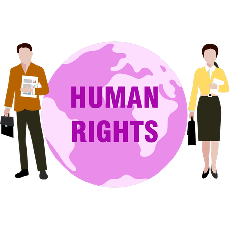 Business partners are celebrating international human rights  Illustration