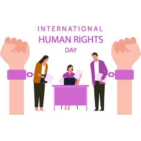 Business partners are celebrating international human rights  Illustration