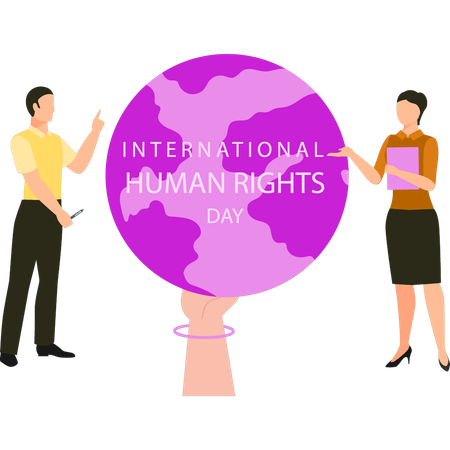 Business partners are celebrating international human rights  Illustration