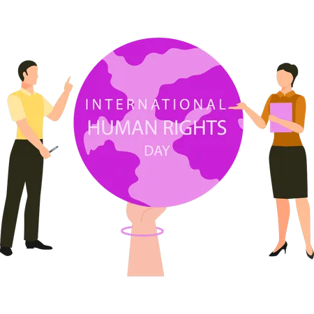 Business partners are celebrating international human rights  Illustration