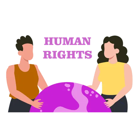 Business partners are celebrating international human rights  Illustration